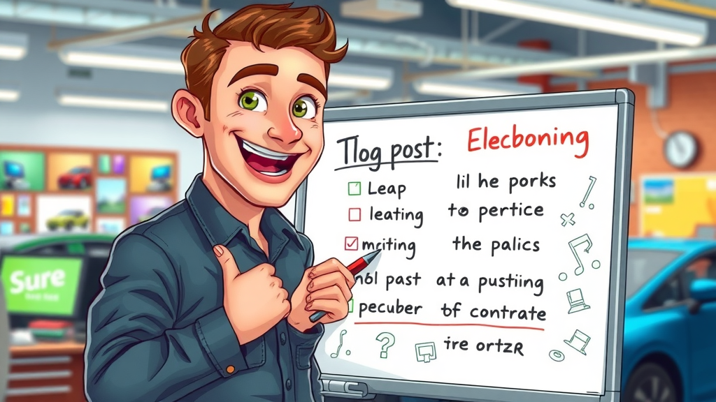 auto repair shop technician planning marketing blog posts